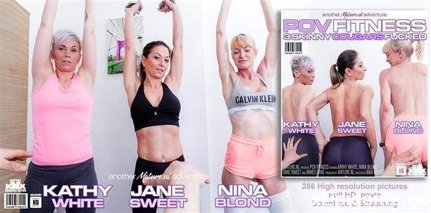 Jane Sweet, Kathy White, Nina Blond - Pov Fitness Fucking With Three Skinny Mature Nymphos (2021/Mature/FullHD)