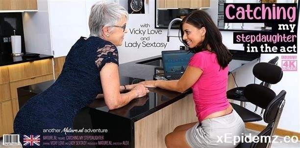 Lady Sextasy - Lady Sextasy And Vicky Love Stick Their Tongues Deep In Each Others Pussies (2022/Mature/FullHD)