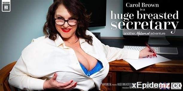 Carol Brown - Huge Breasted Secretary Carol Brown Is Horny At Work (2022/Mature/FullHD)