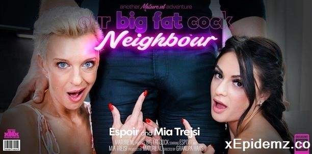 Espoir, Mia Trejsi - Milf Espoir And Stepdaughter Mia Trejsi Seduce The Neighbour Into A Threesome (2022/Mature/FullHD)