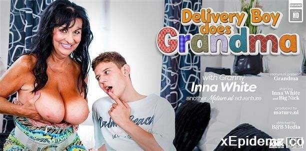 Big Nick - Unshaved Big Tits Grandma Inna White Loves To Suck And Fuck Her Young Delivery Toyboy (2023/Mature/FullHD)