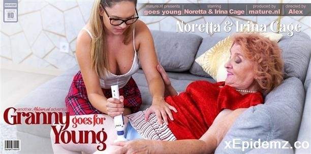 Irina Cage - Young Babe Irina Cage Shows Granny Noretta How To Climax In This Day And Age (2023/Mature/FullHD)