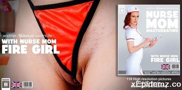 Fire Girl - British Nurse Fire Girl Is A Skinny Cougar Who Loves To Play With Her Shaved Pussy (2023/Mature/FullHD)