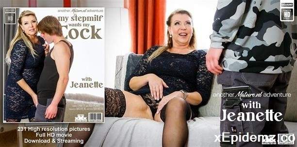 Jeanette - Horny Toyboy Gets Fucked By His Hot Naughty Stepmilf Jeanette On The Couch (2023/Mature/FullHD)