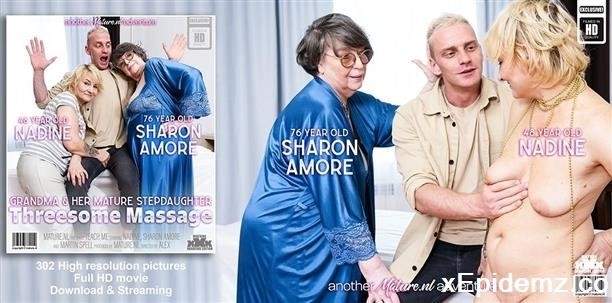 Martin Spell - A Hard Threesome With A Toyboy Masseur, Horny Grandma Sharon Amore And Her Mature Stepdaughter Nadine (2023/Mature/FullHD)